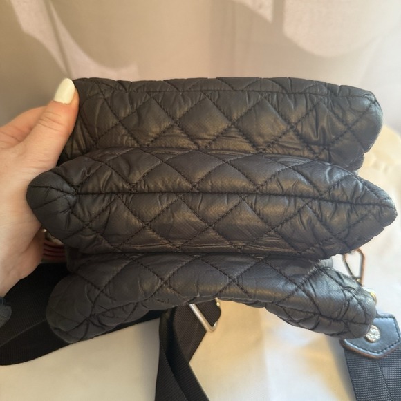 MZ WALLACE Pippa Black Quilted Zip Crossbody Bag Purse 3 Adjustable Straps - Picture 4 of 16